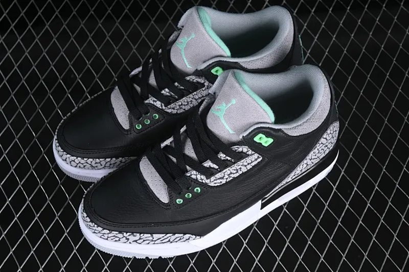 All categories Air Jordan Jordan series basketball shoes Air Jordan 3 Air Jordan 3 "Green Glow" AJ3 Joe 3 black and green full head layer CT8532-031